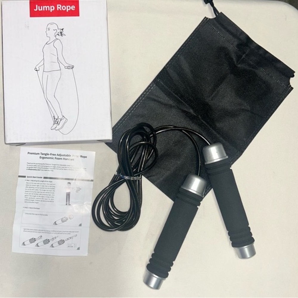 Premium‎ Tangle-Free Adjustable Jump Rope Ergonomic Foam Handles